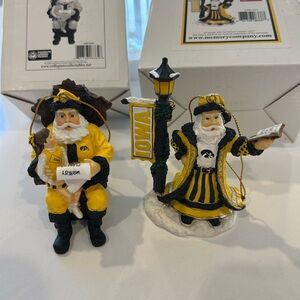Iowa Hawkeyes Santa Ornaments